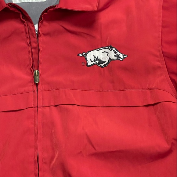 University of Arkansas men’s size M RAZORBACKS JACKET/red/logo/College GO HOGS - Picture 5 of 7